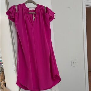 RACHEL Rachel Roy Vibrant Pink Midi Dress